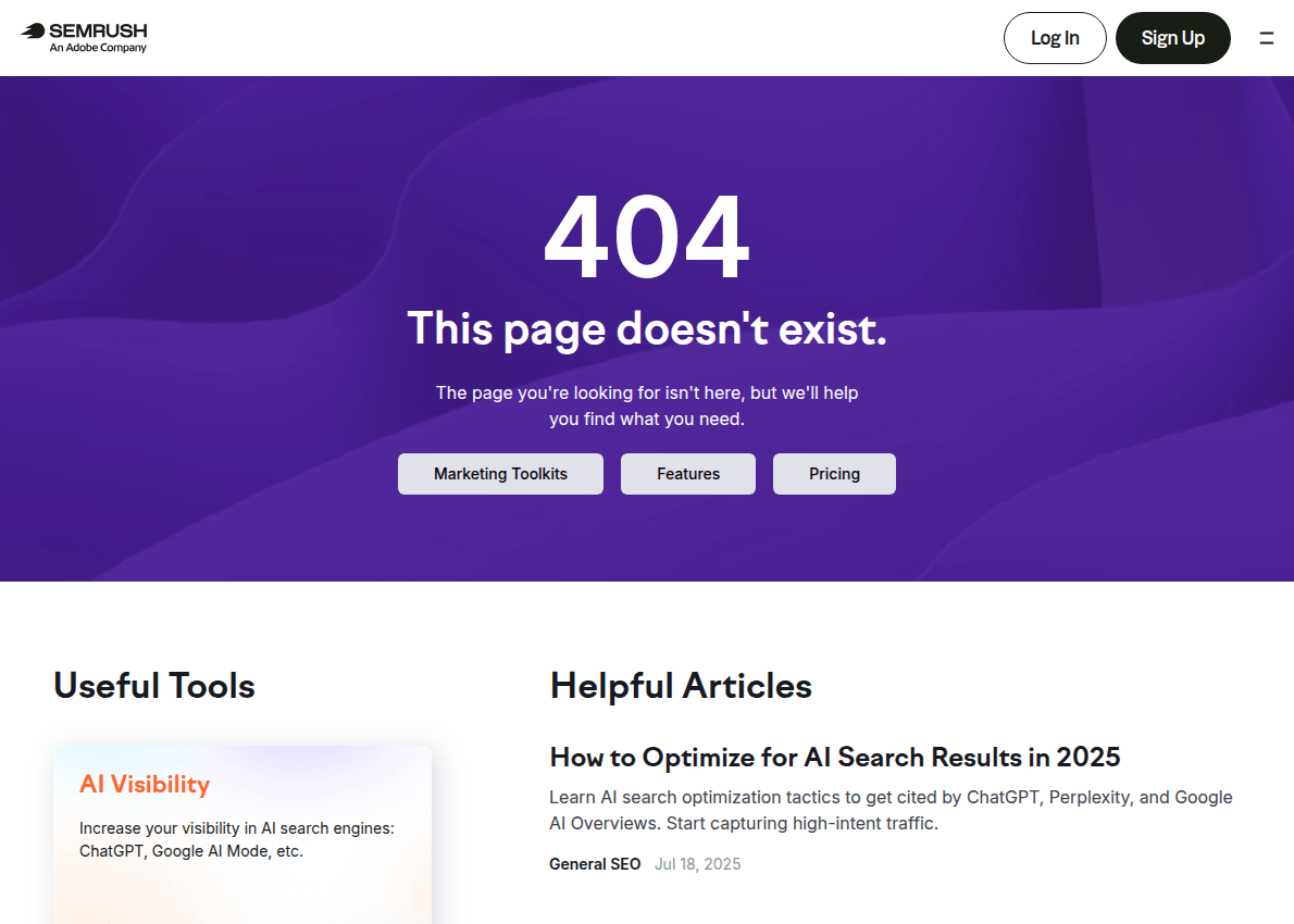 Semrush positioning itself around being found everywhere search happens, including AI surfaces